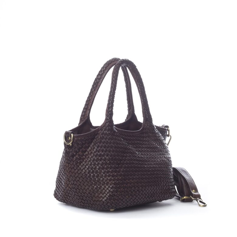 Vintage mīkstā ādas soma Šokolādes krāsā, ražots Itālijā